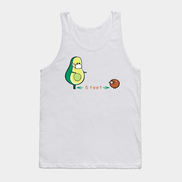 Social Distancing Avocado Tank Top by huebucket